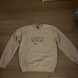 Nike cow print crew neck